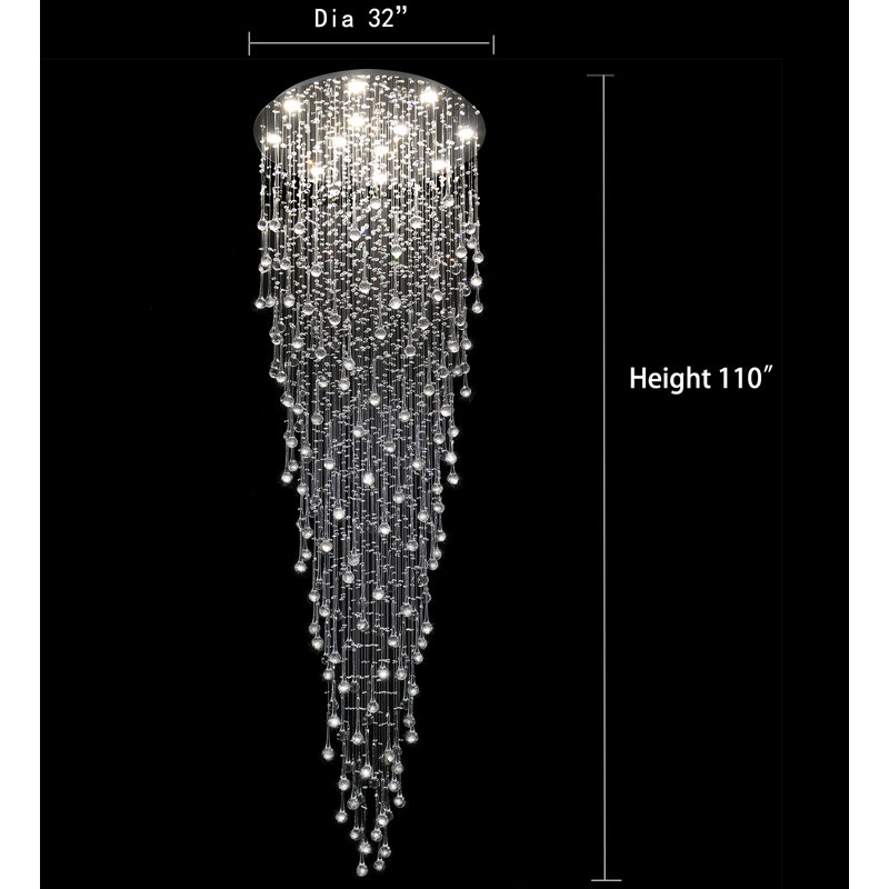 Lustre empire en cristal 32 po Jayinn
