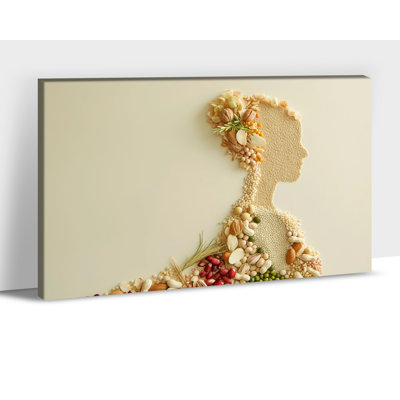 Grande Adriany, silhouette féminine, portrait alimentaire, décoration murale, cuisine, œuvre d'art moderne, impressions sur toile de salle à manger pour photos de cuisine, art mural pour la décoration de la maison: 12 x 16 - 36 x 48 pouces, 32 x 48 pouces
