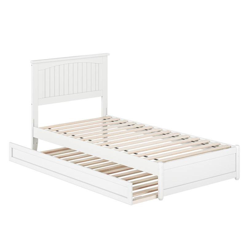 Lit plateforme avec lit gigogne et lit gigogne Darlean, White, Twin XL