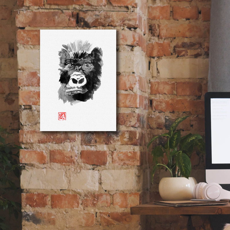 'Gorilla' by Pechane, Canvas Wall Art, 16" H x 12" W x 0.75" D