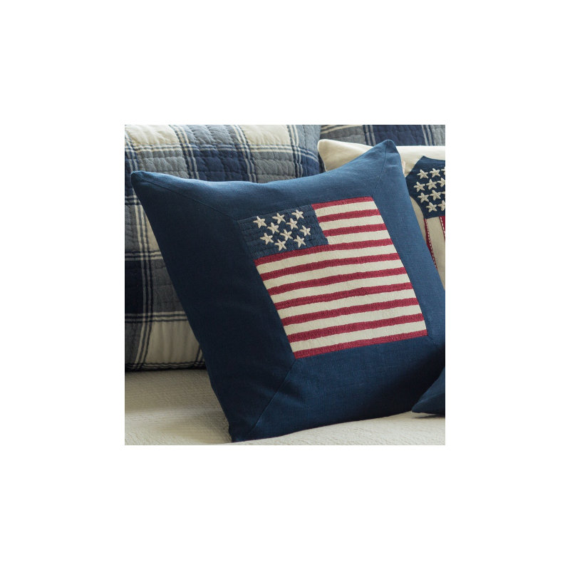 Embroidered Linen Throw Pillow