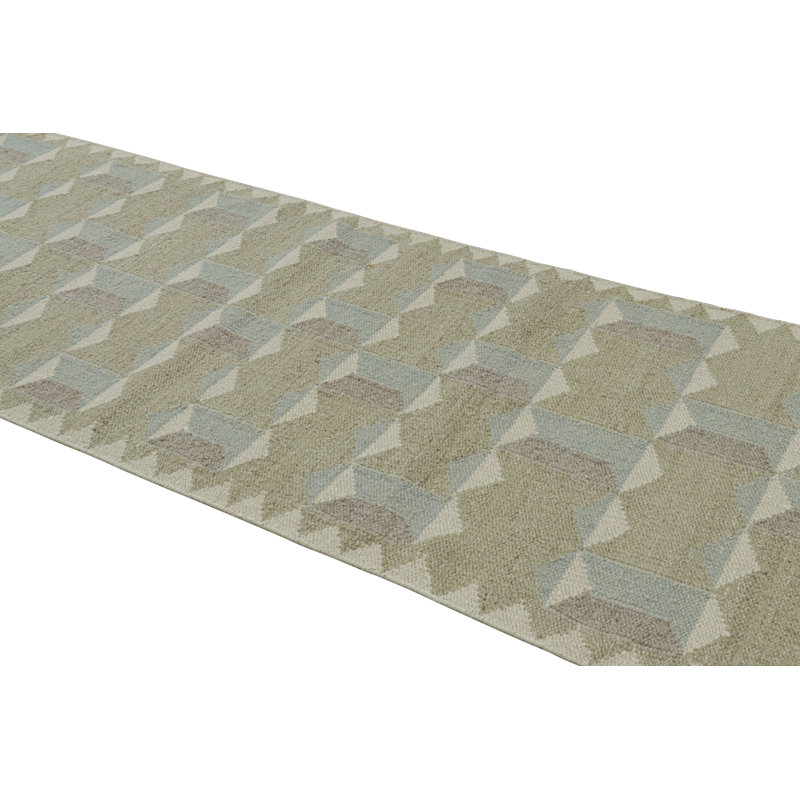 Scandinavian Wool Geometric Area Rug, Runner 2'6" x 10'