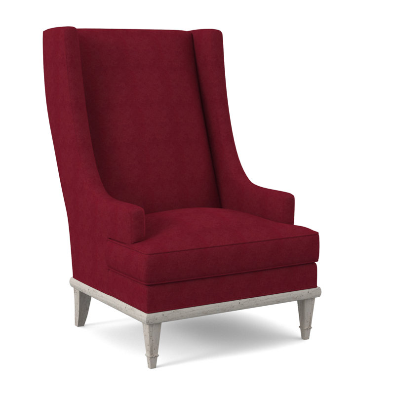 Fauteuil à oreilles 30 po Dublin, Rouge Margaret, Bisque