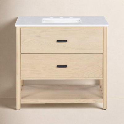 Kaplan 36" Genuine Marble Single Bathroom Vanity