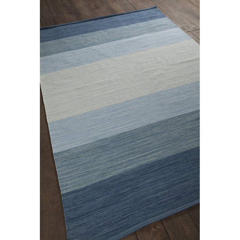 India Handmade Cotton Striped Area Rug, Rectangle 5' x 7'6"