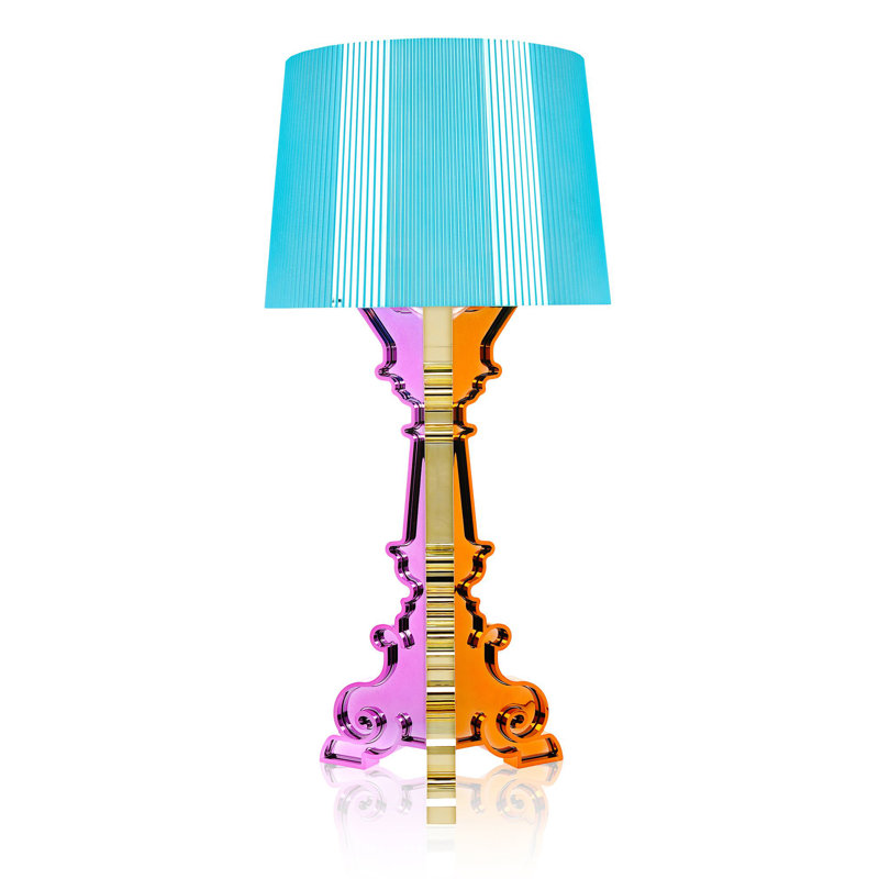 Bourgie Table Lamp, Multicolored Light Blue