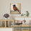 Oiseau chanteur coloré, art mural contemporain