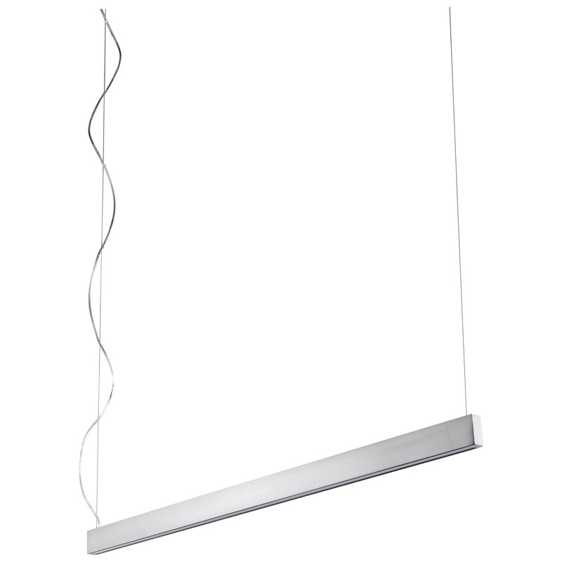 Luminaire suspendu linéaire à DEL Amarye, Nickel satiné, H 62,5 po x l 50 po x P 5,5 po