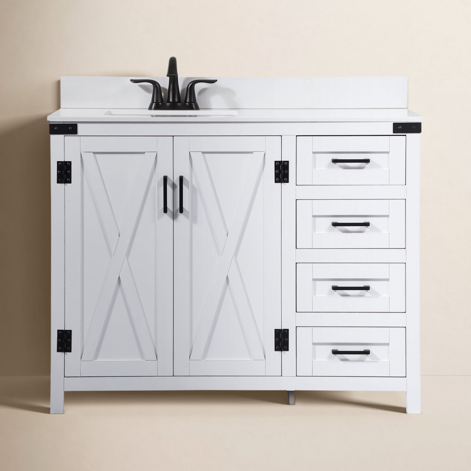 Slayton 42'' Single Bathroom Vanity, White