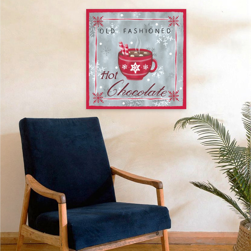 Chocolat chaud, art abstrait d'hiver contemporain, H 24 po x l 24 po