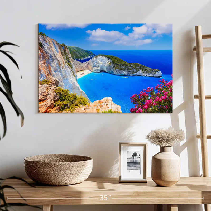 Paysage marin de la plage de Sebbie Navagio, H 16 po x l 24 po