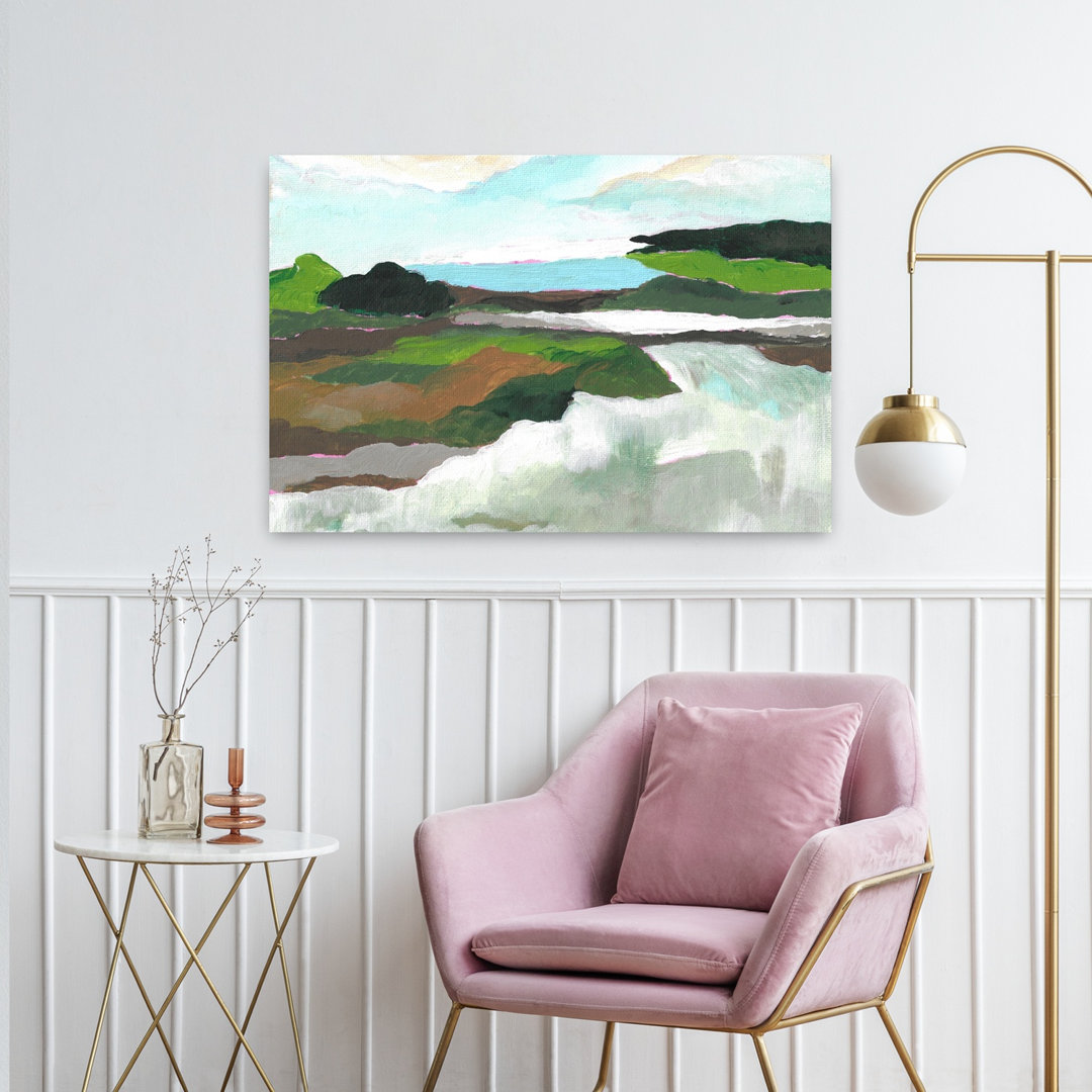 Vibrant River Landscape Abstract Peaceful Serene Landscape Nature Wall Art Print