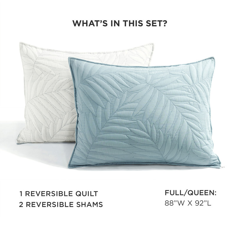 Bedding, Queen Quilt + 2 Standard Shams, Blue