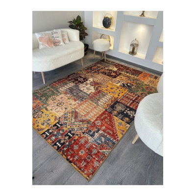 Tapis décoratif multicolore Patchwork Look