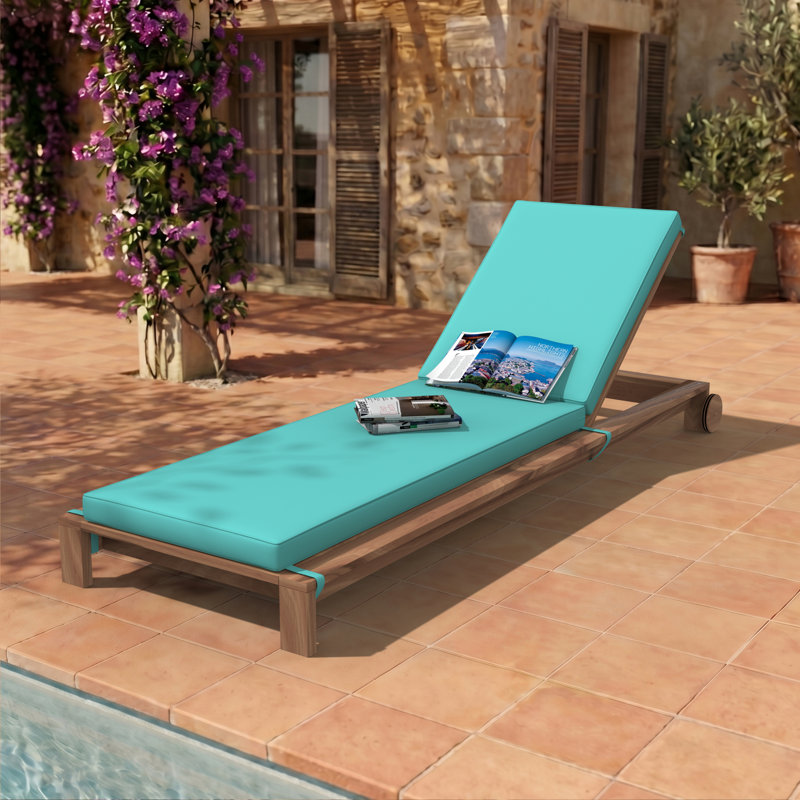 Sunbrella® Outdoor Chaise Cushion, 21" W x 78" D, Canvas Aruba