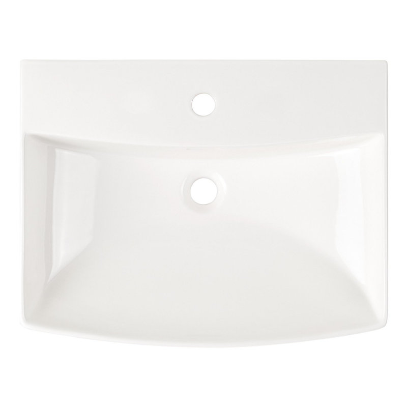 Pentero 23" Fireclay Pedestal Bathroom Sink with Single Faucet Hole