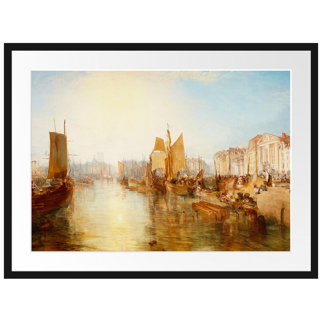 Gerahmter Kunstdruck The Harbor of Dieppe von William Turner