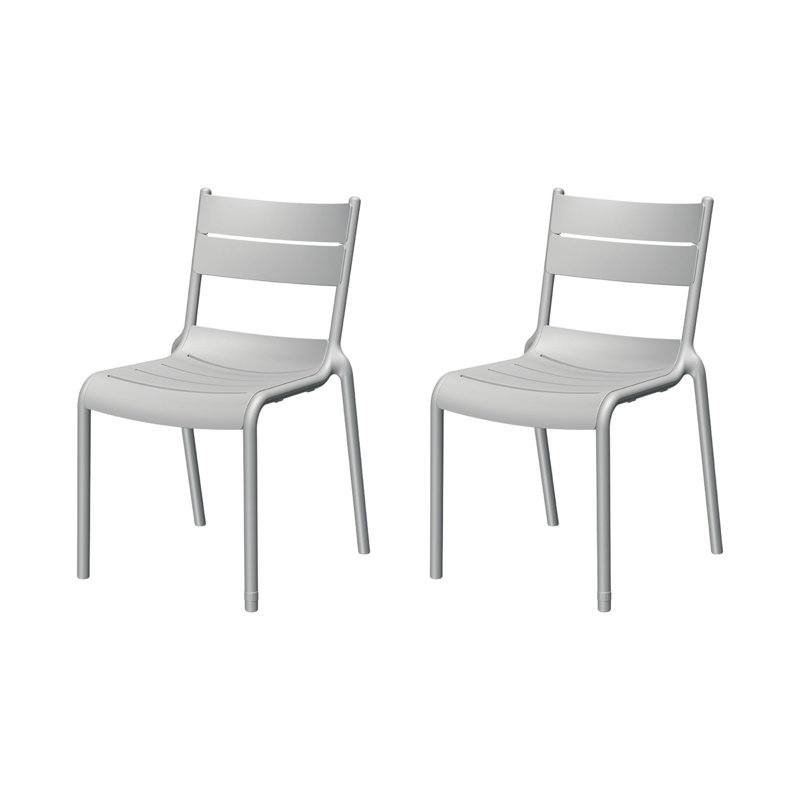 Chaise d'appoint empilable Loar, Gris clair