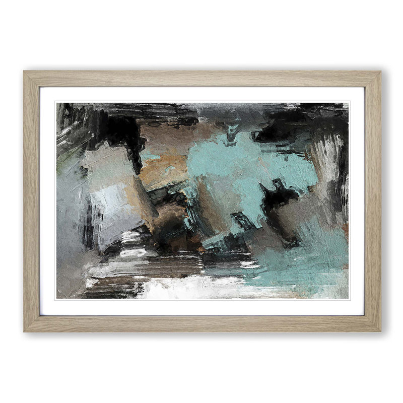 Abstract Vol.280 by S.Johnson - Single Picture Frame Painting, 24cm H x 33cm W x 2cm D, Oak Framed