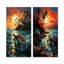 Dreamy Tropical Sunset Turtle Beach I - Turtle Canvas Prints Set Of 2-102576180-102576186