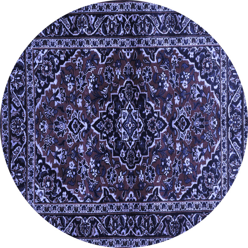 Tapis oriental en laine / polyester tissé à la machine en mauve, Rond 4 pi