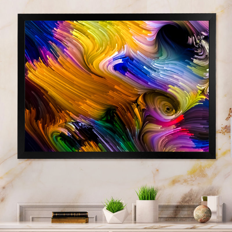 «Living Liquide Art VII», reproduction sur toile encadrée, Cadre photo noir, H 12 po x l 20 po x P 1 po