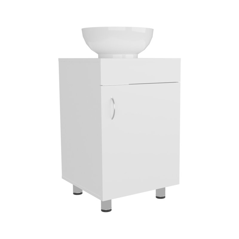 Bathroom Vanity, 1 Door, 4 Legs, White