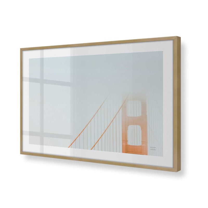 Impression suspendue dans la brume matinale, Cadre doré brossé, H 25,25 po x l 37,25 po