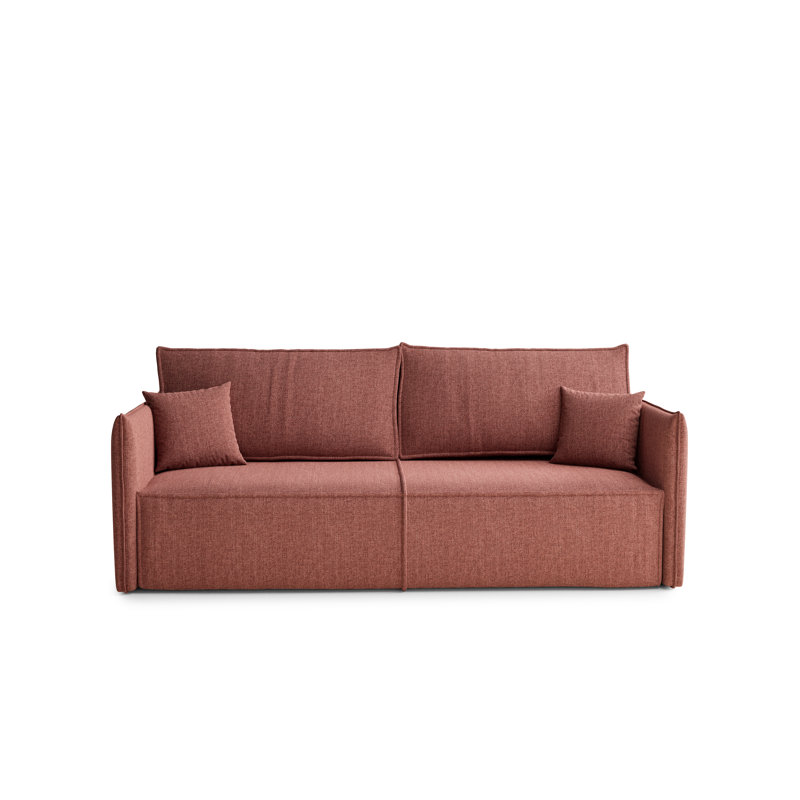3 Seater Reclining Sofa, Coral Polyester
