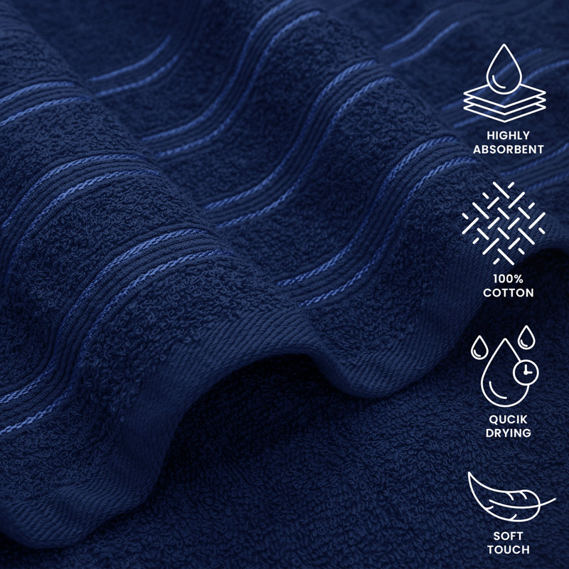 Pentheam Cotton Hand Towel, Navy