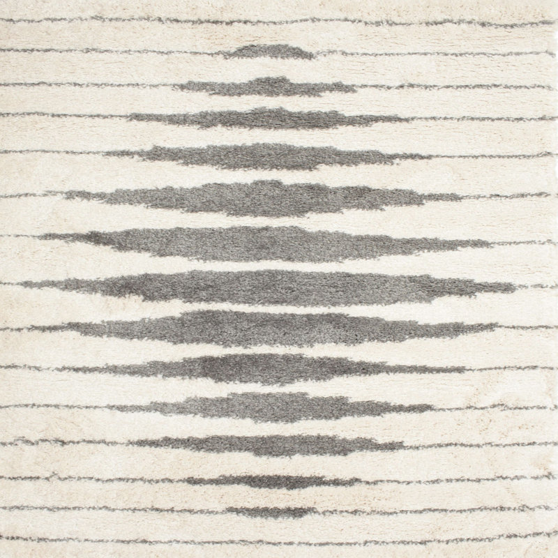 Tapis contemporain gris / noir, Carré 5 pi