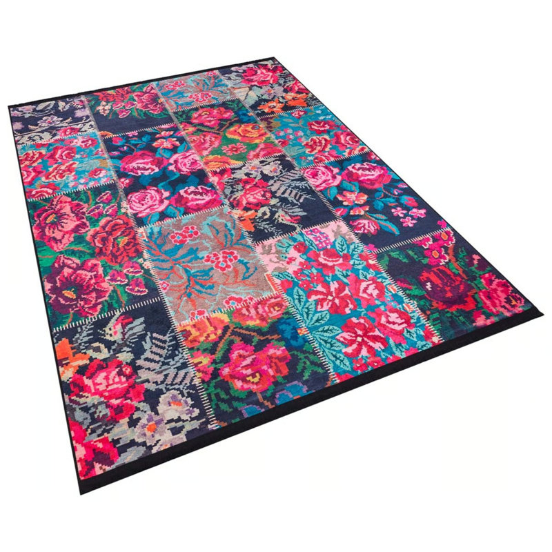 Ulricke Cotton Floral Indoor / Outdoor Rug, Rectangle 3'3" x 6'7"
