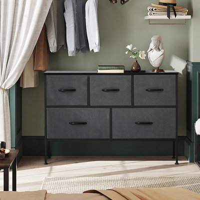 Commode 38 po en tissu avec 5 tiroirs