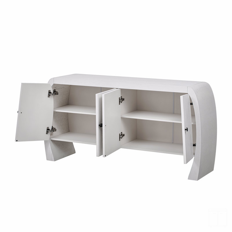 Armoire de rangement 4 portes avec tablettes, Blanc