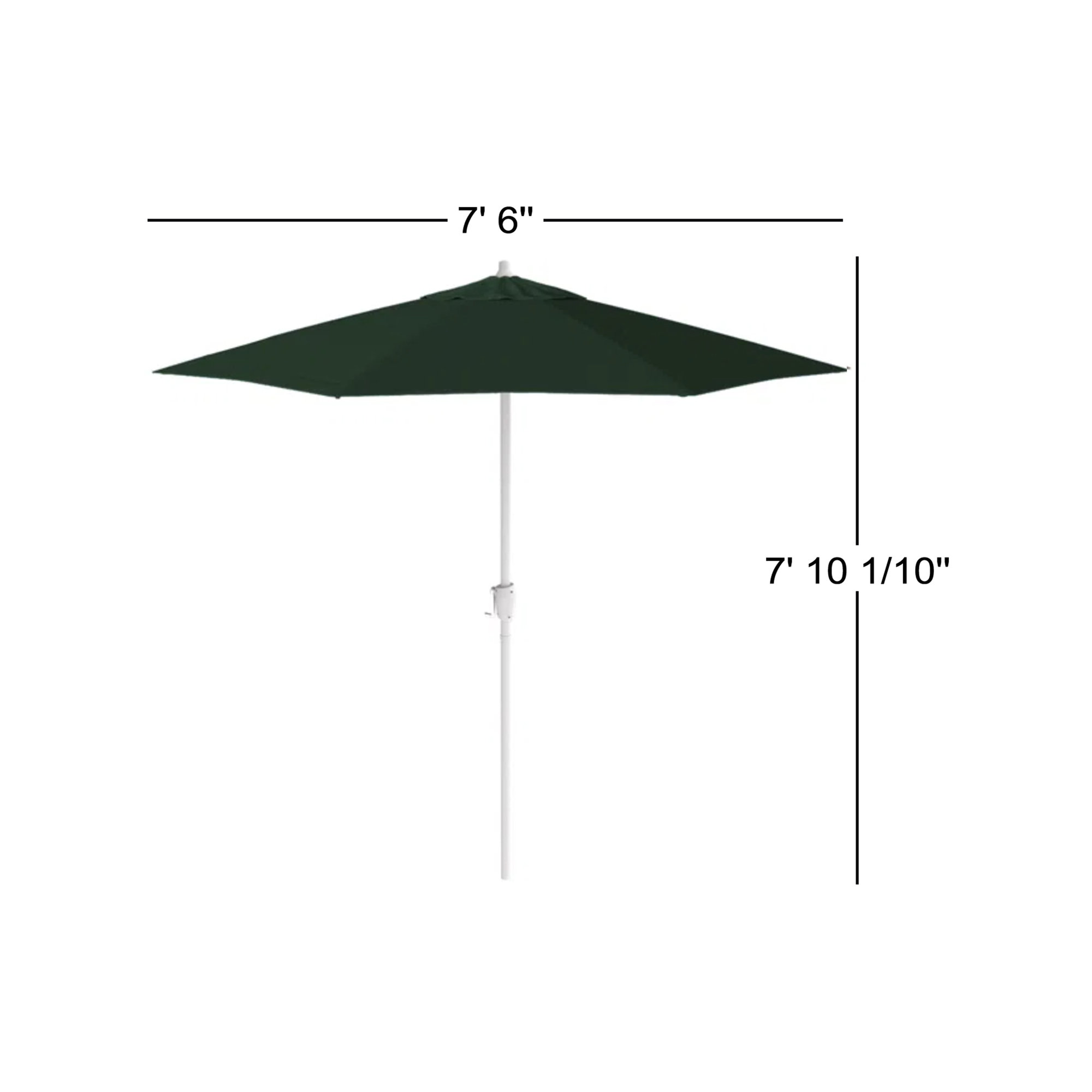 Kenne Sunbrella® Outdoor Umbrella, Canvas Forest Green Sunbrella® Canvas, 90" W x 90" D