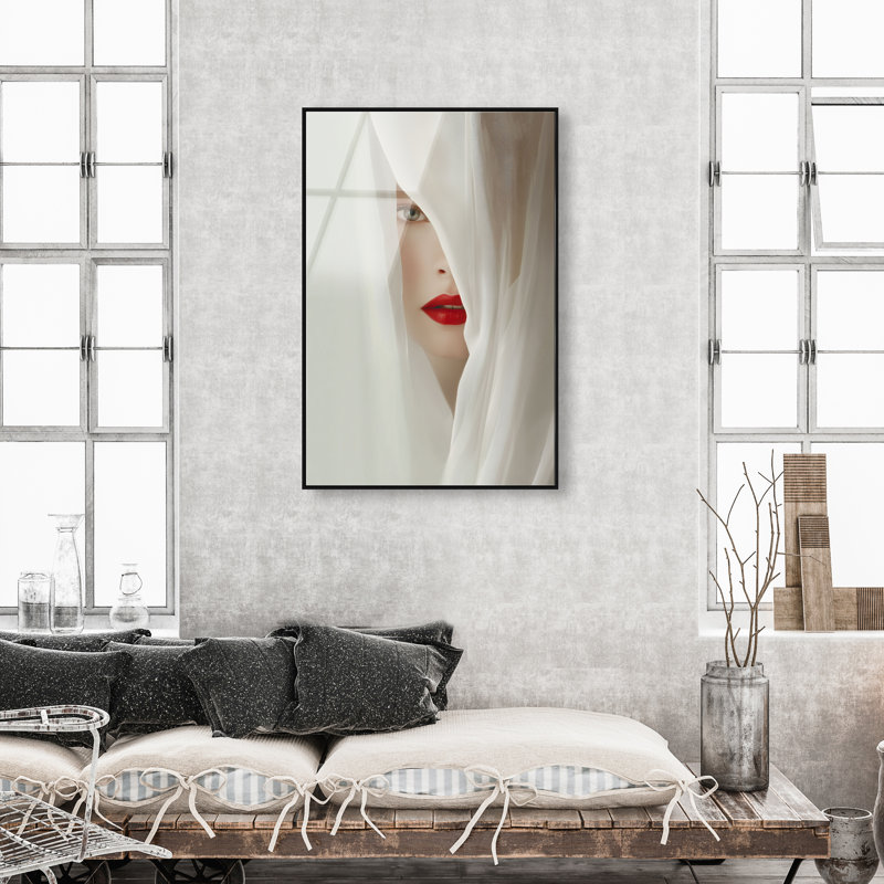 Secret Under Silk Print by Oliver Gal, 55"H x 37"W, Black Floater Frame