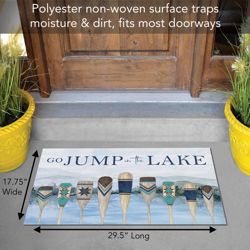 Highland Dunes Jump In The Lake Indoor/Outdoor Entryway Floor Mat 29.5" x 17.75"