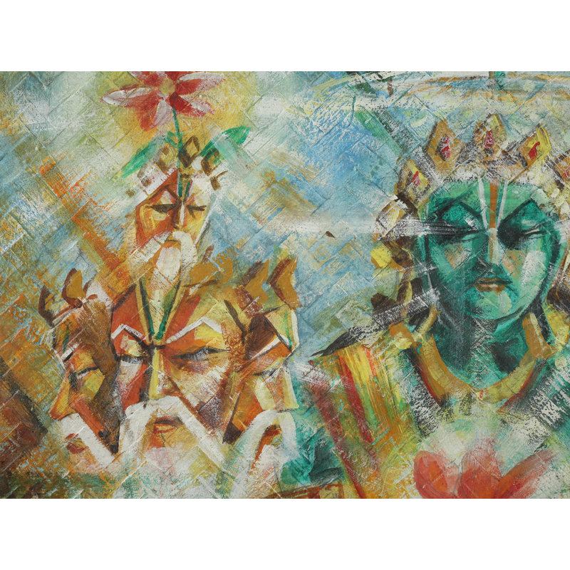 Newari Brahma Vishnu Maheshwara (Thangka sans brocart)