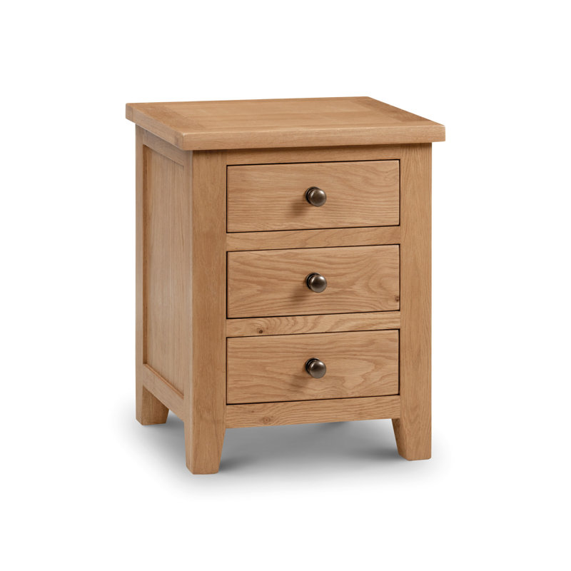 North Castle 48cm W Solid + Manufactured Wood Bedside Table