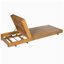 Ensemble de méridienne en bois massif d'acacia avec coussin de détente (crème et plis triples) - version gris foncé assortie disponible-799133968