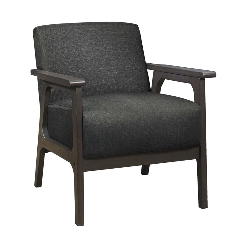 Chaise d'appoint rembourrée en tissu, Gris foncé