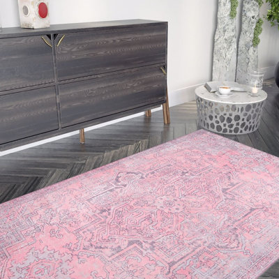 Premium Machine Washable Carpet, 4.6 x 6.2 Feet, 100% Polyester, 1850 g/m² | Pile Height: 0.2 Inches | Eco-Friendly Recycled Poly Cotton Underside | Perfect for Living Room, Bedroom, and High-Traffic Areas