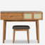 Ensemble coiffeuse classique 43,3 "avec miroir rabattable et tabouret, coiffeuse avec trois tiroirs et espace de rangement