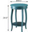 Élégante table bleu sarcelle avec tablette en bois - s'adapte à divers thèmes-1781947618