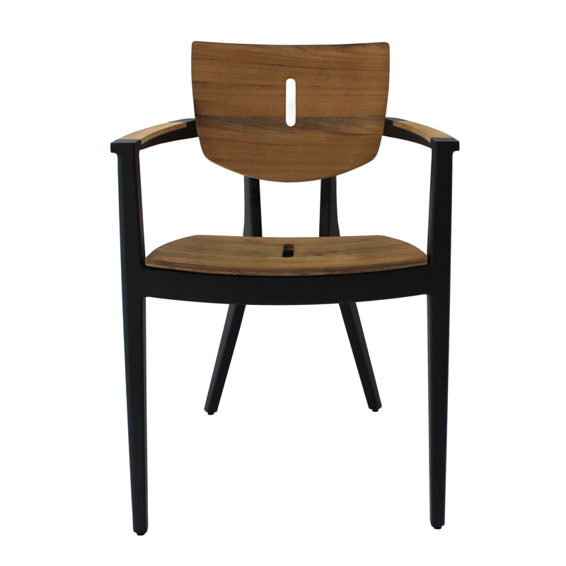 Diuna Outdoor Teak Dining Armchair, Anthracite
