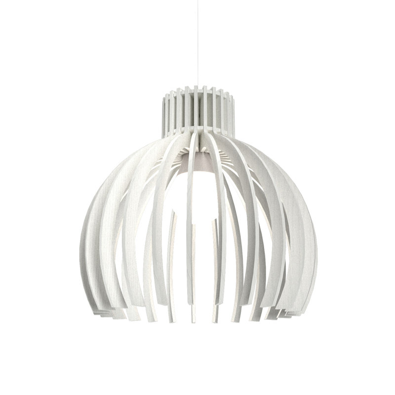 Luminaire suspendu Stecche Di Legno, 8.66" H x 8.46" W x 8.46" D, Blanc organique