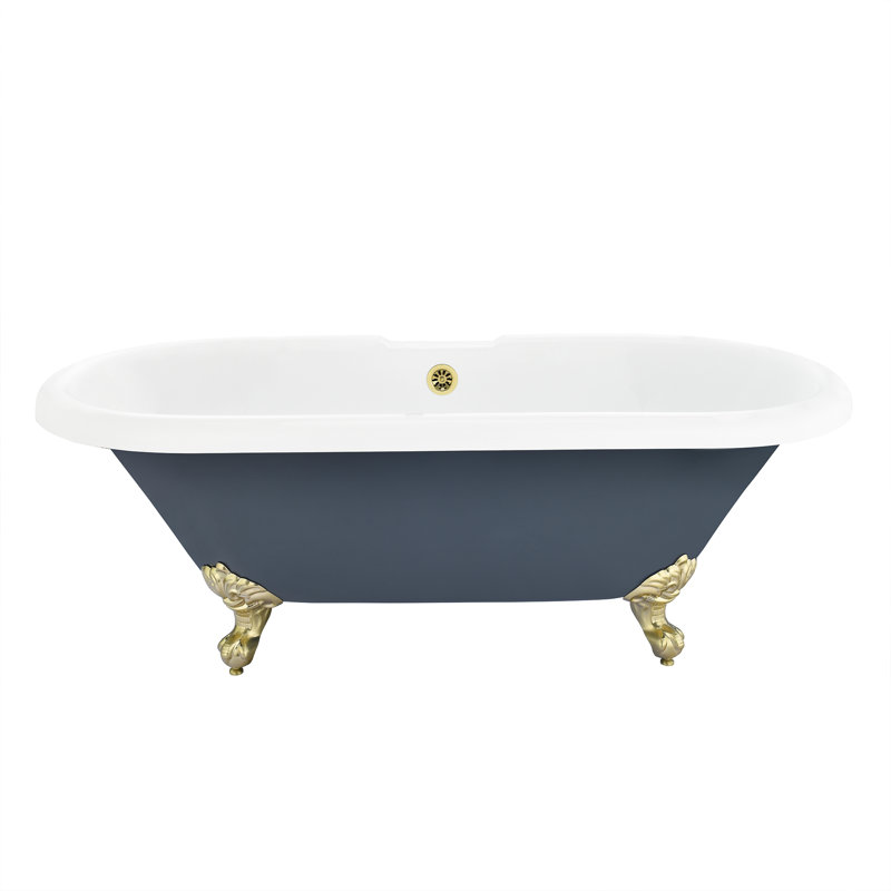 Elegant White Acrylic Clawfoot Freestanding Bathtub