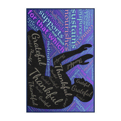 Tapis bleu en coton Grateful