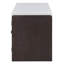 Banc de rangement rustique avec portes en rotin tressé et étagères réglables, couleur espresso-93383975