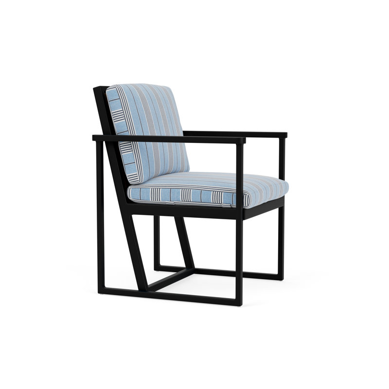 Summit Outdoor Dining Armchair, Mink, Hansen Sky, Ebony